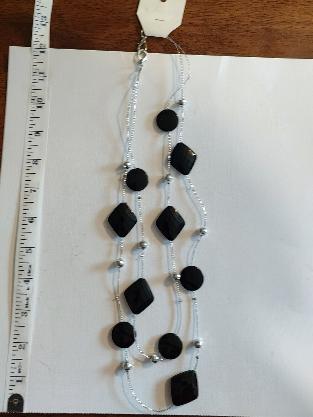 Elegant Black Multi-Strand Beaded Necklace - Unbranded